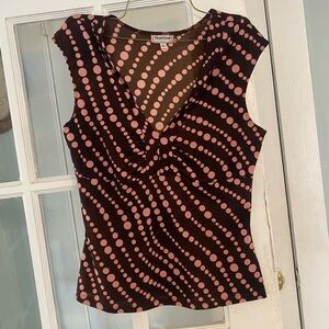 VINTAGE HeartSoul Brown Blouse with Pink Dotted Swirl
1990s
